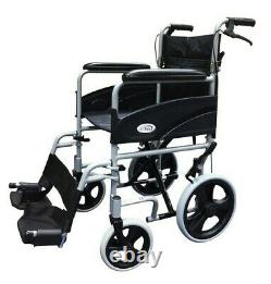 Z-Tec 601X Transit Folding Wheelchair Lightweight Attendant Brakes