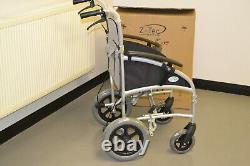 Z-Tec Lite Transit Folding Wheelchair Lightweight Attendant Brakes & Desk Arms